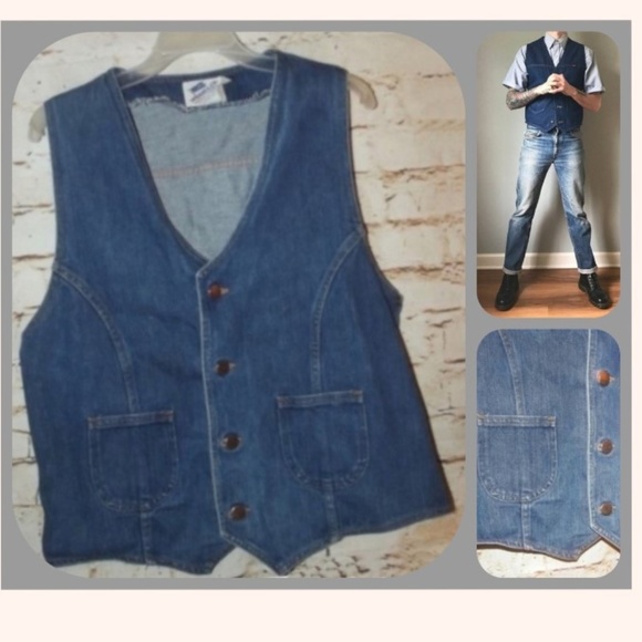 wrangler unlined denim vest